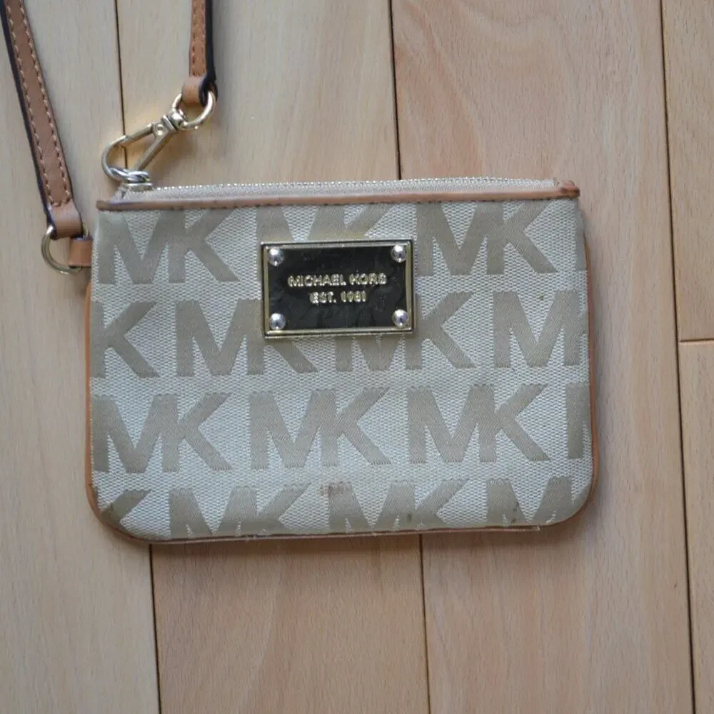 MICHAEL Michael Kors Wristlet Wallet Tan